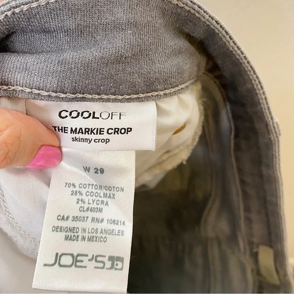 Joe’s Jeans Cool Off Markie Skinny Crop Jeans Grey Size 29 - Picture 9 of 9